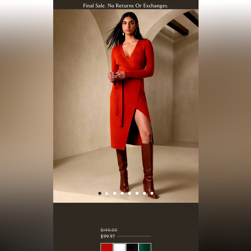 Banana Republic Netta Ribbed Wrap Dress